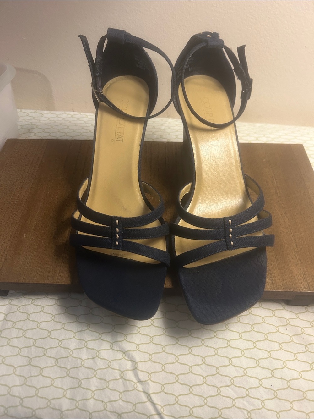 Women’s Navy Strappy Ankle-Strap Heels